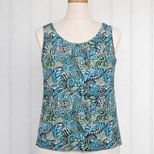 100% Silk Tropical Lightweight Blouse Women’s SZ L